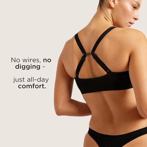 Boody Women’s Wireless Full‑Bust T‑Shirt Bra | Bamboo Viscose, Seam‑Free Comfort, Invisible Fit, 2‑in‑1 Adjustable Straps in Kuwait