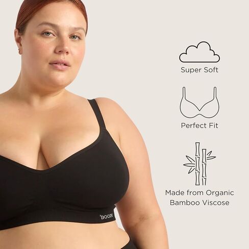 Boody Women’s Wireless Full‑Bust T‑Shirt Bra | Bamboo Viscose, Seam‑Free Comfort, Invisible Fit, 2‑in‑1 Adjustable Straps in Kuwait