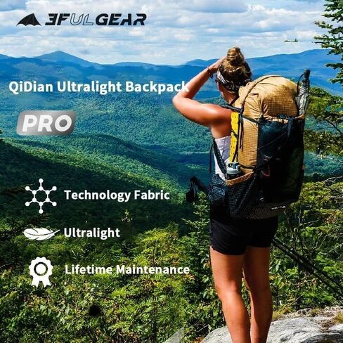 حقيبة ظهر 3F UL GEAR QiDian Pro UL 46+10L حقيبة تسلق خارجية للتخييم والتنزه سيرًا على الأقدام UHMWPE خفيفة (بيج) in Saudi Arabia