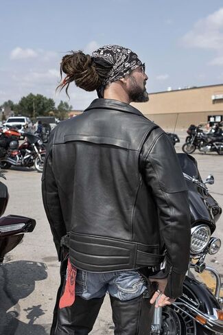 ميلووكي الجلود للرجال الممتاز للدراجات النارية للدراجات النارية الكلاسيكية MC Style Rider سترة ث/بطانة قابلة للإزالة in Saudi Arabia