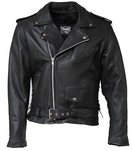 MC Classic Men's Motorcycle Biker Jacket Black Genuine Leather (60, Red) in Kuwait