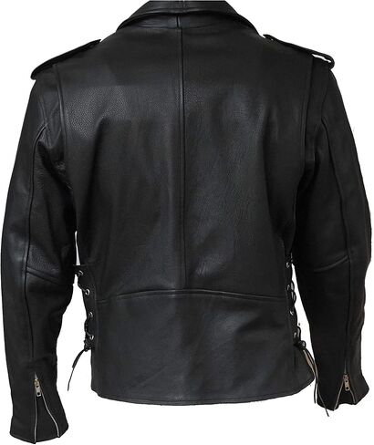 MC Classic Men's Motorcycle Biker Jacket Black Genuine Leather (60, Red) in Kuwait