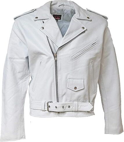 MC Classic Men's Motorcycle Biker Jacket Black Genuine Leather (60, Red) in Kuwait