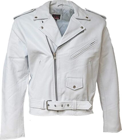 MC Classic Men's Motorcycle Biker Jacket Black Genuine Leather (60, Red) in Kuwait
