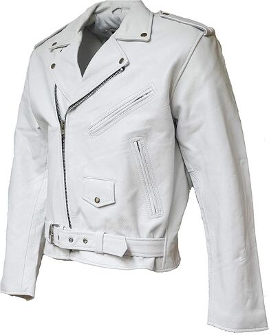 MC Classic Men's Motorcycle Biker Jacket Black Genuine Leather (60, Red) in Kuwait