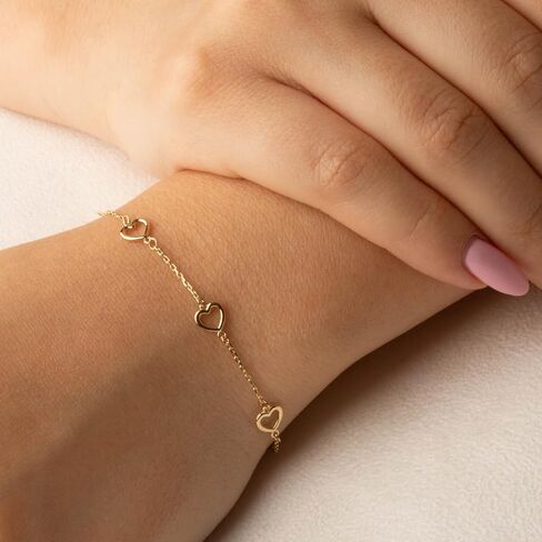 Claddagh Gold 14K Heart Heart Love Charm سوار Link 7 " in Saudi Arabia