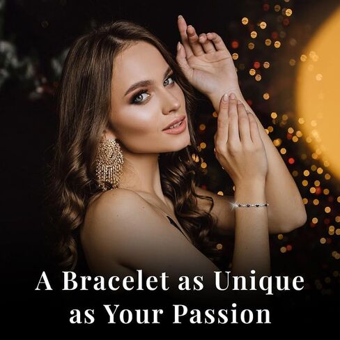 SHOP LC DELIVERING JOY Birthstone Bracelets for Women - Charm Bolo Bracelet Adjustable Engagement Anniversary Wedding Promise Gemstone Jewelry Birthday Gifts for Womens in Saudi Arabia