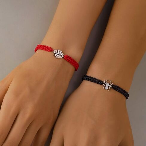 2pcs مطابقة أساور العنكبوت للأزواج الهالوين المصنوعة يدوياً سوار سحر سحر العنكب in Kuwait