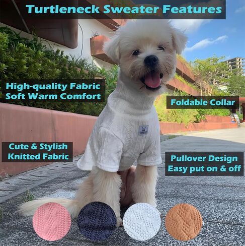 YQYS Dog Turtleneck Sweaters Pullover Sweater for Small Dogs and Kitten Thick Warm Cute Cat Sweater Teacup Dog Clothing Puppy Clothes Ropa para Perro Pink Small in Saudi Arabia
