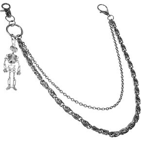 الهيكل العظمي محفظة سلسلة السراويل سراويل سروال بانك القوط القواف بنطلون جمجمة سراويل سراويل سلاسل محفظة مفاتيح ملحقات حزام جمجمة ثقيلة للرجال بنطلون نساء راكب الدراجة النارية القوطي in Kuwait