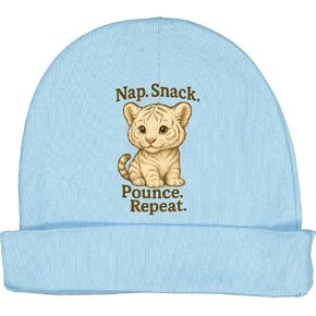 inktastic Cute Tiger Cub Nap Snack Pounce Repeat Baby Beanie Hat in Kuwait