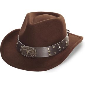 Kids Western Cowboy Hat for Boys Girls - Felt Fedora-Jazz-Hat for Kids 2-6Years in Kuwait