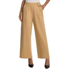 Womens Dress Wide Leg Pants Pull On Stretchy Work Pants High Waisted Business Causal Palazzos Trousers with Pockets in Kuwait