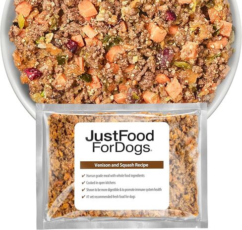 طعام الكلاب الطازج المجمد من JustFoodForDogs، وجبة كاملة أو طعام للكلاب، وصفة طعام للكلاب من الدجاج والأرز الأبيض، 18 أونصة (عبوة من 14 قطعة) in Kuwait