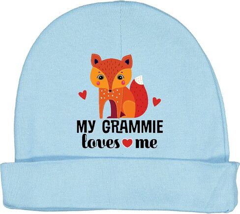inktastic Grammie Loves Me Grandchild Fox Baby Beanie Hat in Saudi Arabia