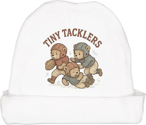 inktastic Tiny Tacklers Bear Football Design Baby Beanie Hat in Saudi Arabia