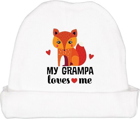 Inktastic My Grampa Loves Me Fox Grandson Baby Beanie Hat in Saudi Arabia
