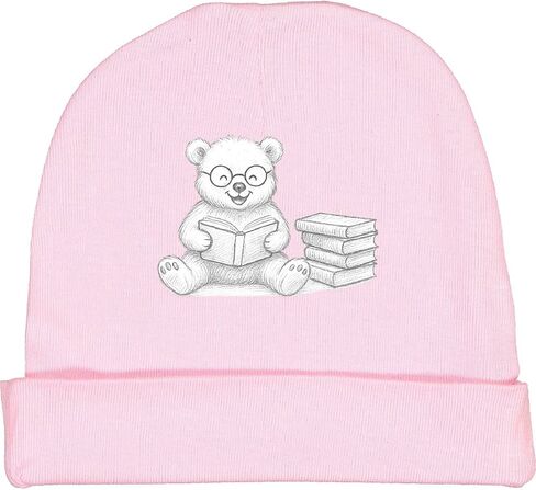 inktastic Cute Reading Bear with Books Illustration Baby Beanie Hat in Saudi Arabia