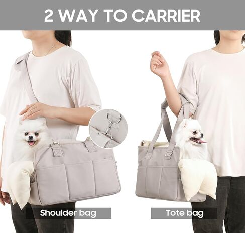 Pet Carrier, Dog Carrier, Soft Soft Sided Folding Cats Carrier for Small Medium Cats Puppies up to 18 Lbs, Washable Breathable Puppy Carrie Carrier for Outdoor Travel(Large Beige) in Kuwait