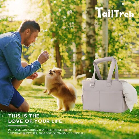 Pet Carrier, Dog Carrier, Soft Soft Sided Folding Cats Carrier for Small Medium Cats Puppies up to 18 Lbs, Washable Breathable Puppy Carrie Carrier for Outdoor Travel(Large Beige) in Kuwait