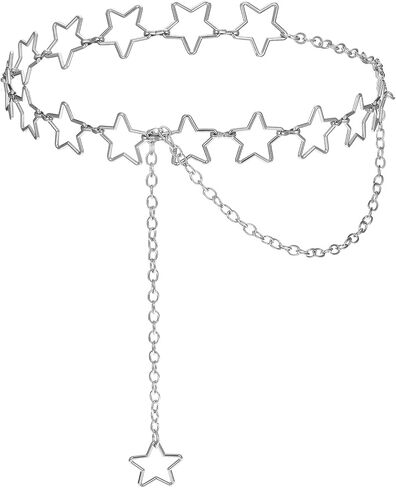 Women Star Waist Chain Metal Belly Chain Belt Adjustable Plus Size Chain Body Cute Decorative Accessories Suitable Formal Wear Jeans Dresses Casual Pants Girls Gifts (Gold) in Saudi Arabia