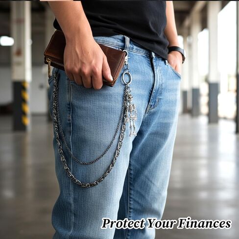 الهيكل العظمي محفظة سلسلة السراويل سراويل سروال بانك القوط القواف بنطلون جمجمة سراويل سراويل سلاسل محفظة مفاتيح ملحقات حزام جمجمة ثقيلة للرجال بنطلون نساء راكب الدراجة النارية القوطي in Kuwait