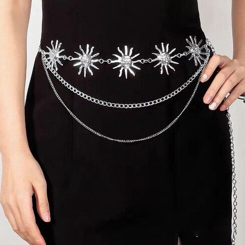 Gold/Silver Waist Chains for Women Boho Belly Chains Metal Belt Chain Body Chain Jewelry for Women in Saudi Arabia