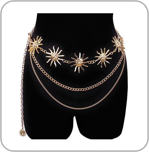 سلاسل الخصر الذهب/الفضة للنساء بوهو سلاسل بطن المعادن سلسلة سلسلة سلسلة جسم سلسلة للنساء in Kuwait