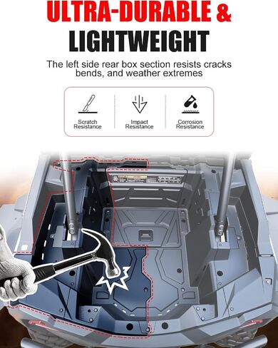 صندوق السرير الجانبي الأيسر لـ Polaris RZR XP 1000/ Turbo ، قسم مربع سرير تخزين الأمتعة الخلفي لـ Polaris RZR XP 1000/ XP 4 1000/ RZR Turbo S/ RZR XP Turbo 2014-2023 ملحقات ، استبدل OEM #5454271 in Saudi Arabia