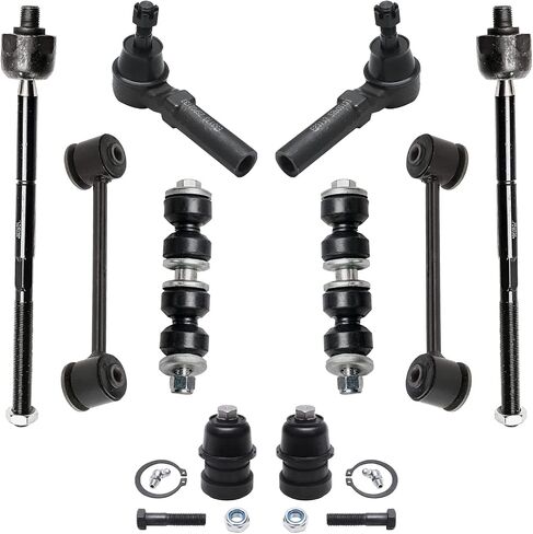 Detroit Axle - 10pc Front Suspension Kit for 2001-2010 Chrysler PT Cruiser 4 Inner & Outer Tie Rods 2 Lower Ball Joints 4 Front Rear Sway Bar Links 2002 2003 2004 2005 2006 2007 2008 2009 Replacement in Saudi Arabia