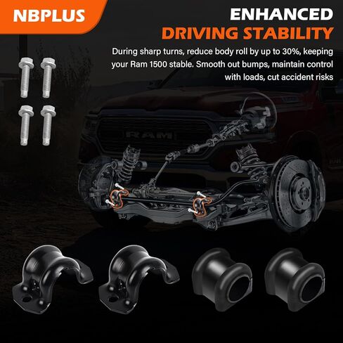 NBPLUS 55398938AC Front Suspension Stabilizer Bar for Dodge Ram 1500 2009-2010, 2011-2018 Ram 1500, 2019-2022 Ram 1500 Sway Bar Includes Bushing&Retainers&Screws in Kuwait