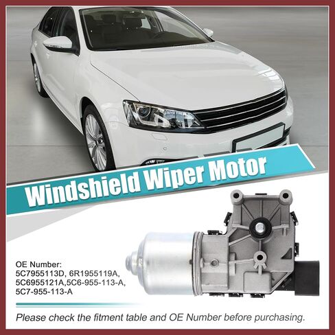 Car Front Windshield Wiper Motor for Volkswagen Jetta 2011 2012 2013 2015 2015 2015 2017 2018 استبدال 5C7955113D 6R1955119A 5C6955121A 5C6-955-113-A 5C7-955-113-ARIMP in Saudi Arabia