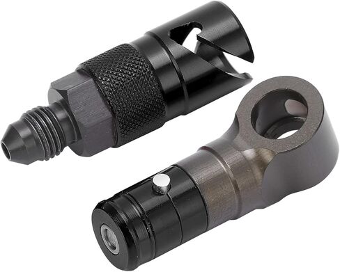 Aramox Brake Line Quick Release Connect Brake Line Disconnect Adapter Fitting Curved Universal for Oil Fuel Fluid Hose (Black) in Saudi Arabia