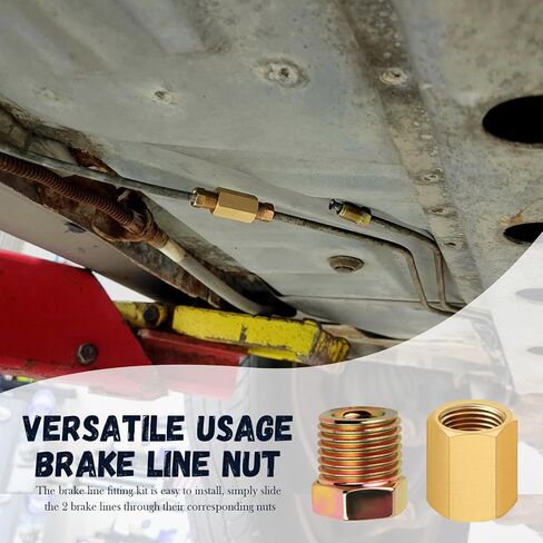 12PCS 3/8"-24 Thread 3/16 Brake Line Fittings,Brake Lines Fitting with 8 Nuts & 4 Unions for 0.19" Brakes Lines Inverted/Double Flares,Car Accessories Brakes Line Kit (12Pcs-3/16") in Saudi Arabia
