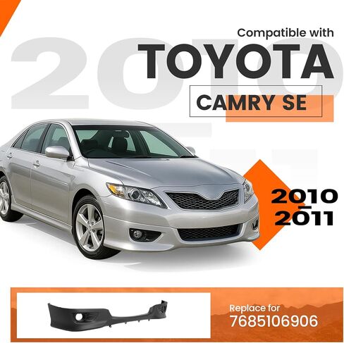 Front Lower Bumper Valance Compatible with 2010-2011 Toyota Camry SE Replace for 7685106906 TO1093120 Lower Bumper Cover Air Dam Deflector Painted Matte Black in Saudi Arabia