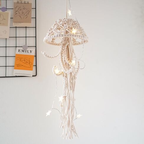 Macrame Wall Hanging ، headfish dream catcher مع أضواء النجوم ، بوهيميان جدار الفن الديكور in Kuwait