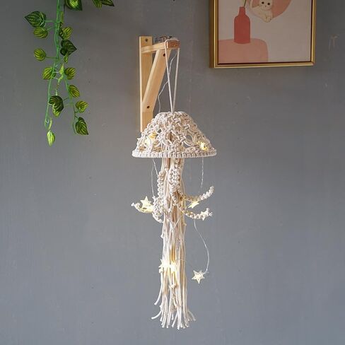 Macrame Wall Hanging ، headfish dream catcher مع أضواء النجوم ، بوهيميان جدار الفن الديكور in Kuwait