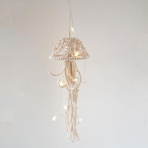 Macrame Wall Hanging ، headfish dream catcher مع أضواء النجوم ، بوهيميان جدار الفن الديكور in Kuwait