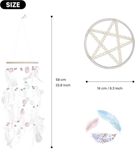 ديكورات حلم الصيادين ، ديكاتير Dreamcatcher المصنوعة يدويًا ، مناسبة لغرفة المعيشة ، زخرفة غرفة النوم (اللون) in Saudi Arabia