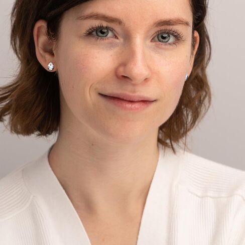 Teardrop Aquamarine Earrings 925 Sterling Silver Earrings Light Blue Water Drop Stud Earrings March Birthstone Earrings for Women Trendy in Kuwait