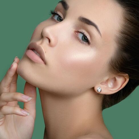 Teardrop Aquamarine Earrings 925 Sterling Silver Earrings Light Blue Water Drop Stud Earrings March Birthstone Earrings for Women Trendy in Kuwait