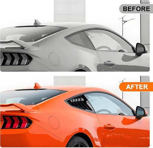 Rear Side Window Louvers Fit for Ford Mustang EcoBoost/Dark Horse/GT/ S650 2024 2025 Accessories Air Vent Scoop Cover Louver Windshield Sun Shade Cover Vent GT Style ABS (Gloss Black) in Saudi Arabia