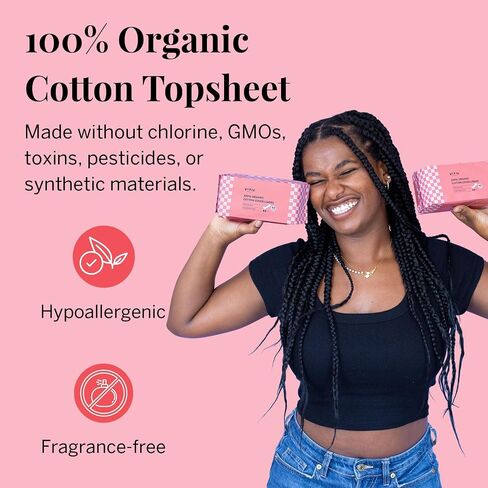 Pixie Organic Cotton Panty Liners for Women - Long Wrapped Pantiliners - Light Absorbency & Ultra-Thin - Leak-Proof, Hypoallergenic & Unscented - Compostable - 44 Count in Saudi Arabia