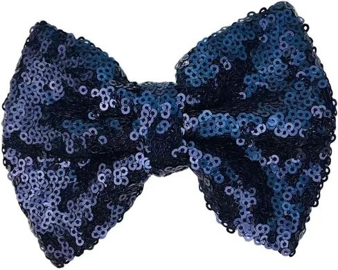 1 Pcs Navy Blue Sequin Bow Ties Shiny Pre-tied Adjustable Length Bowtie for Banquet Party Wedding Fancy Dress in Saudi Arabia
