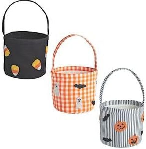 Mud Pie Unisex Kid's Halloween Beaded Treat Bucket, Black, 7 1/2" x 8 1/2" Dia in Saudi Arabia