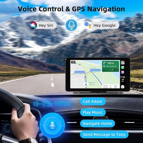 10.26 Inch Carplay Screen for Car, Portable Car Play Screen with Wireless Carplay & Android Auto, 4K Dash Cam/1080P Backup Camera/GPS Navigation/Mirror Link/Bluetooth, Car Touch Screen with 64GB TF in Saudi Arabia