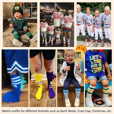 American Trends Kids Knee High Socks Youth Seamless Cotton Long Socks Girls Boys Accessories for School Spirit Week Crazy Day in Saudi Arabia