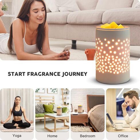 Bobolyn Ceramic Electric Wax Melt Waxer Candle Waxing Waxer Wax Melt Wax Cube Melter Spragrance- هدية مثالية لحفل الزفاف والمنتجع الصحي والروائح العطرية in Kuwait