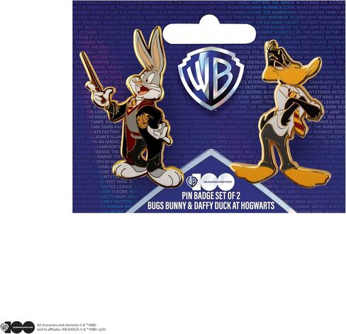 Cinereplicas Bugs Bunny & Daffy Duck in Hogwarts/Tweety & Sylvester/Bugs Bunny and Daffy Duck Set of 2 Metal Pins ~ 5 cm – Official Licence in Saudi Arabia