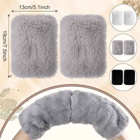 3 Pcs Women Fingerless Faux Fur Gloves Plush Furry Mittens Soft Fluffy Winter Half Finger Arm Warmer Cold Weather in Kuwait